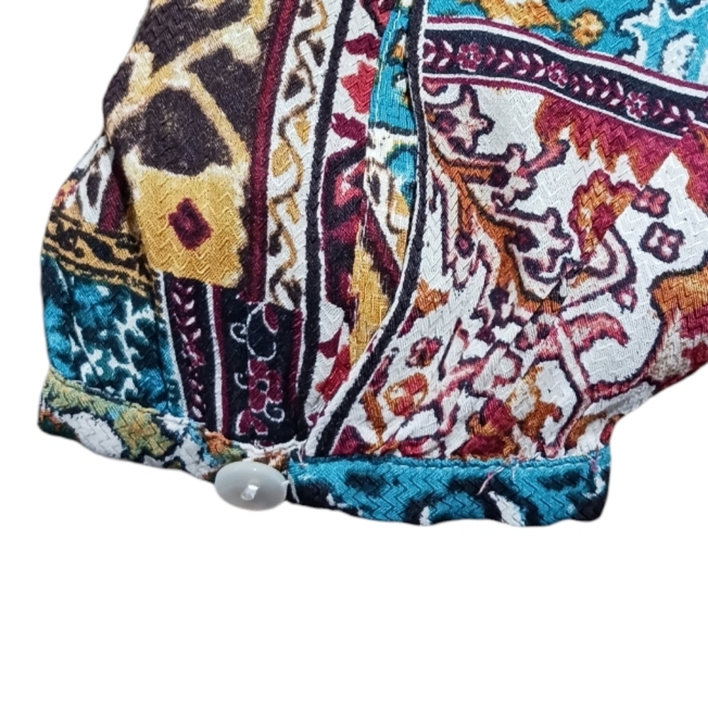 J. Jill Patchwork Print Tunic Blouse Lagenlook Cottage - Picture 10 of 14